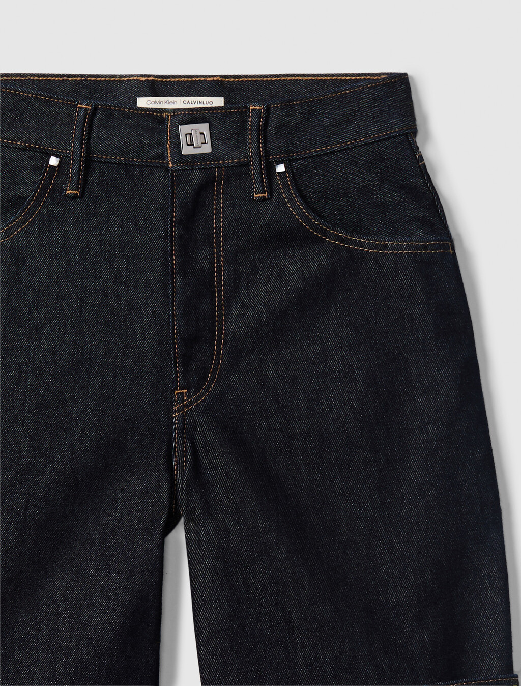 高腰寬筒牛仔褲, Rinse Denim, hi-res