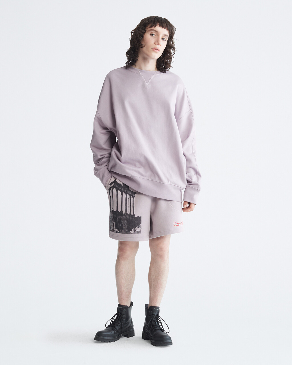 Standards Ruins Graphic Fleece Shorts, Nirvana, hi-res