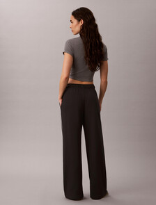 Monogram Cotton Terry Contrast Piping Pant, Black, hi-res