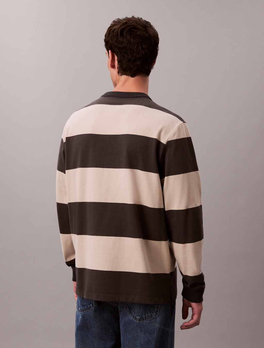 Cotton Stripe Relaxed T-Shirt, Pirate Black, hi-res