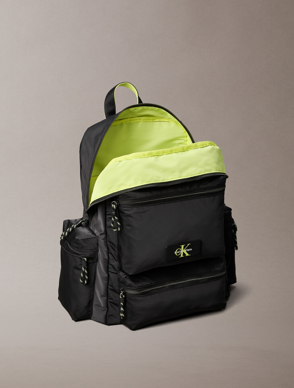 技術材質工裝風後背包, Black/Wild Lime, hi-res