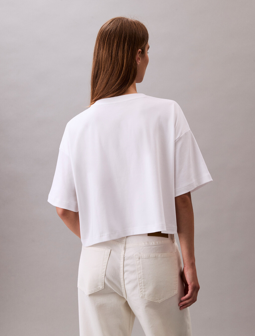Logo Graphic Boxy Cropped T-Shirt, Brilliant White, hi-res