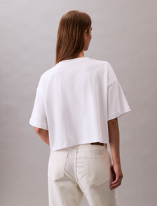 Logo Graphic Boxy Cropped T-Shirt, Brilliant White, hi-res