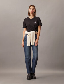 37.5 高腰直筒牛仔褲, Denim Dark, hi-res