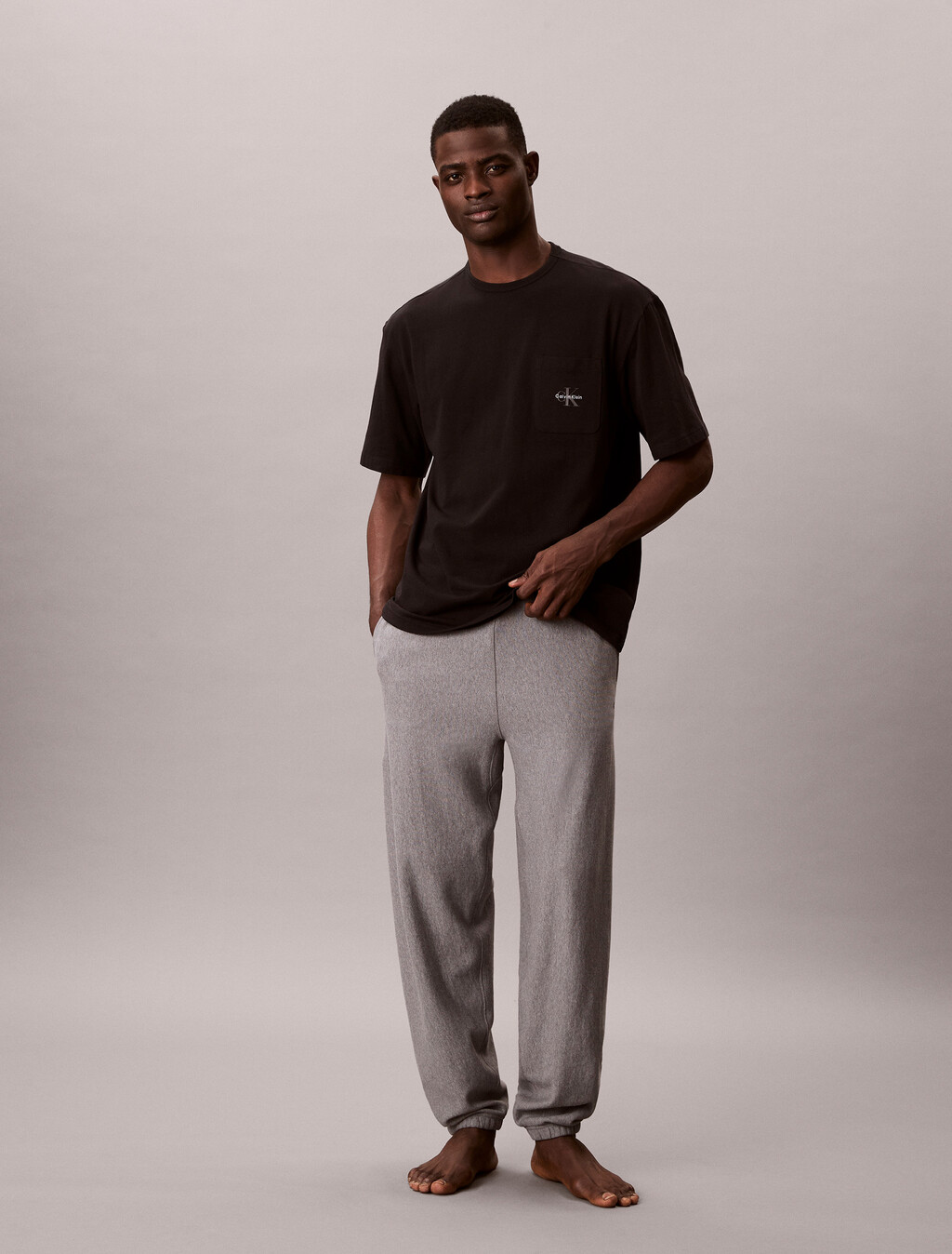 Icon 彈性棉質睡裝上衣, Black, hi-res