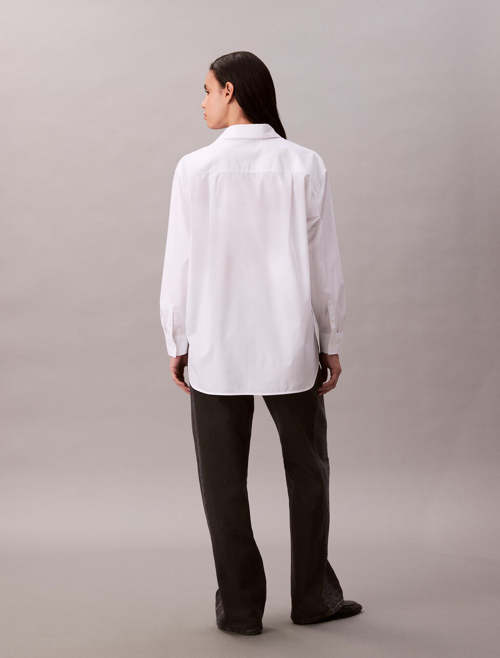 府綢寬鬆襯衫, Brilliant White, hi-res