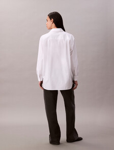 府綢寬鬆襯衫, Brilliant White, hi-res