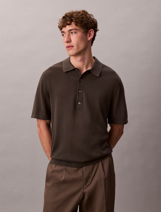 Silk Cashmere Polo Sweater
