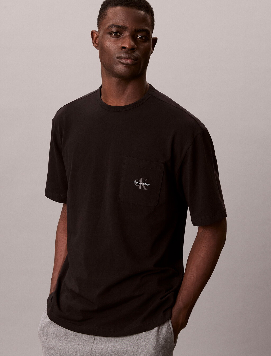 Icon 彈性棉質睡裝上衣, Black, hi-res