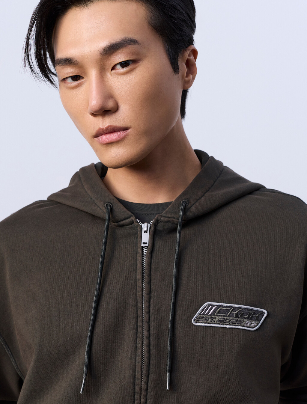 Jung Kook for Calvin Klein 毛圈寬鬆連帽外套, Peat, hi-res