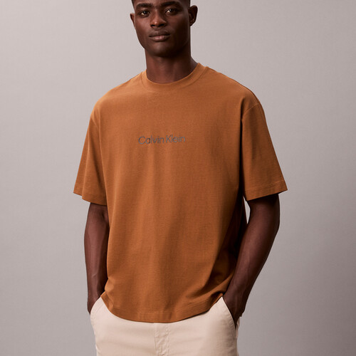 Calvin Logo 圓領上衣 Bronze Gold