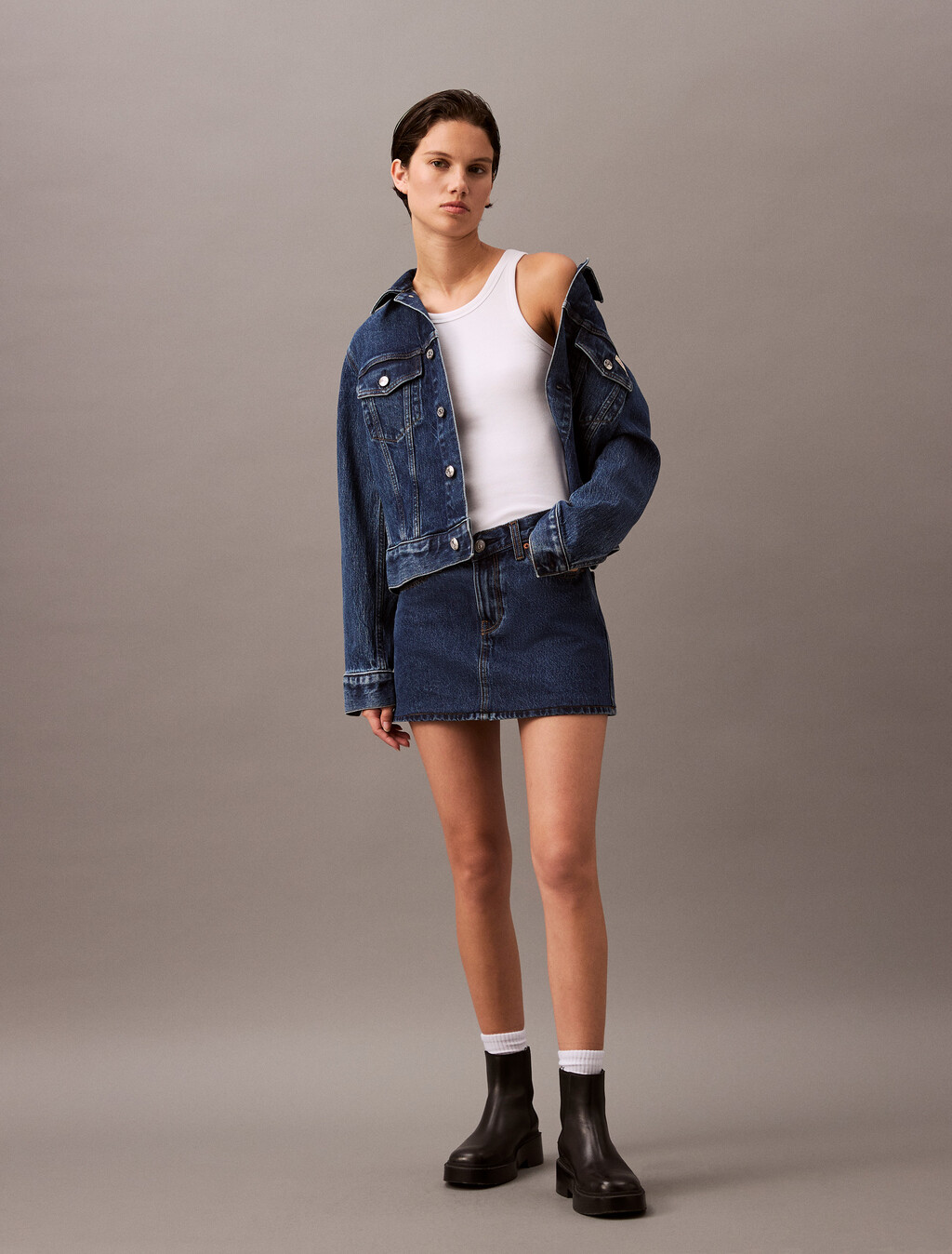 立體剪裁羅紋背心, Brilliant White, hi-res