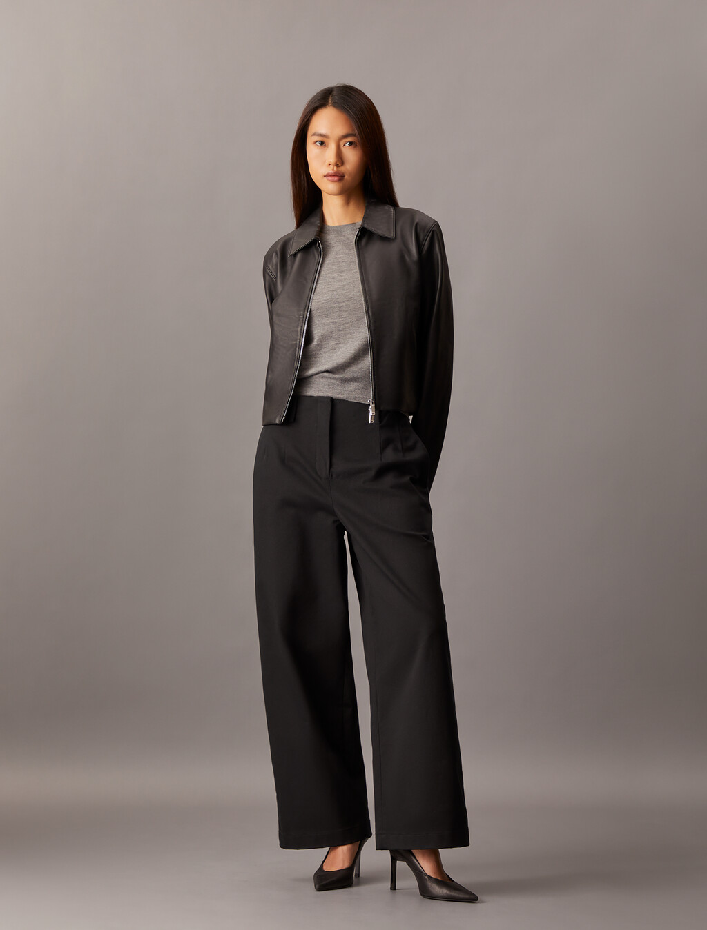 Cotton Chino Relaxed Trousers, Black Beauty, hi-res