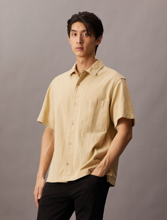 Summer Utility Textured Cotton Shirt