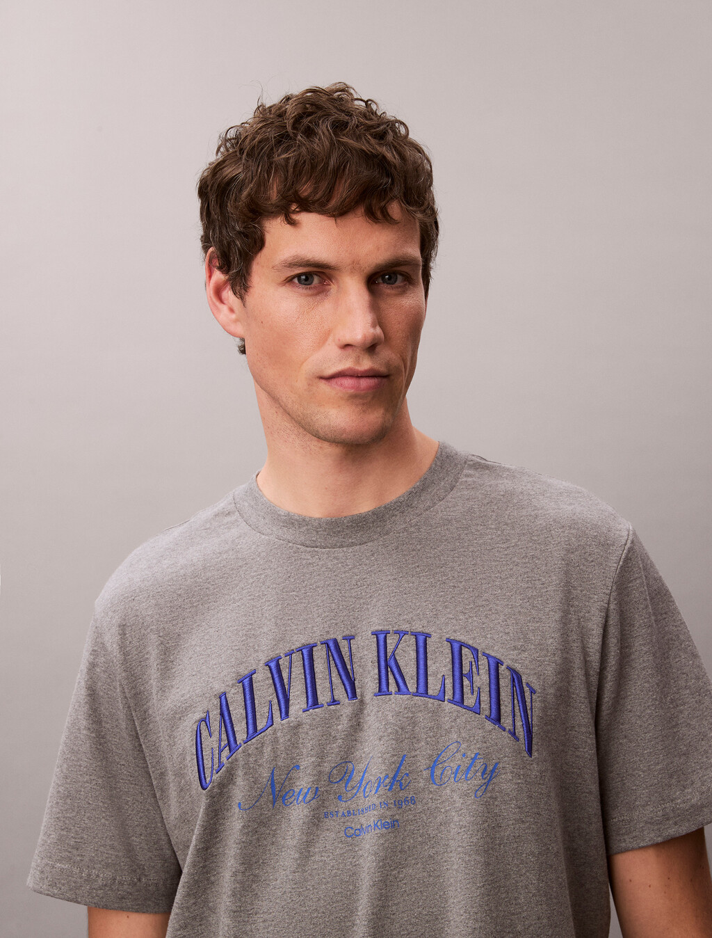 Embroidered NYC Logo T-shirt, Med Grey Htr, hi-res