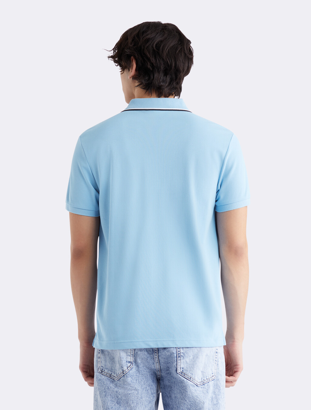 Cooling Cotton Pique Polo, Dusk Blue, hi-res