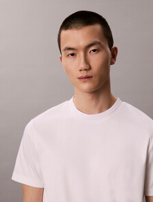絲光雙面針織棉 T 恤, Bright White, hi-res
