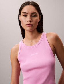 背心 - Cotton Stretch Rib, Pink Essence, hi-res