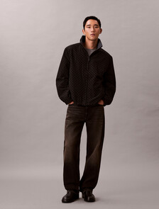 Emblem Reversible Nylon Jacket, Black, hi-res