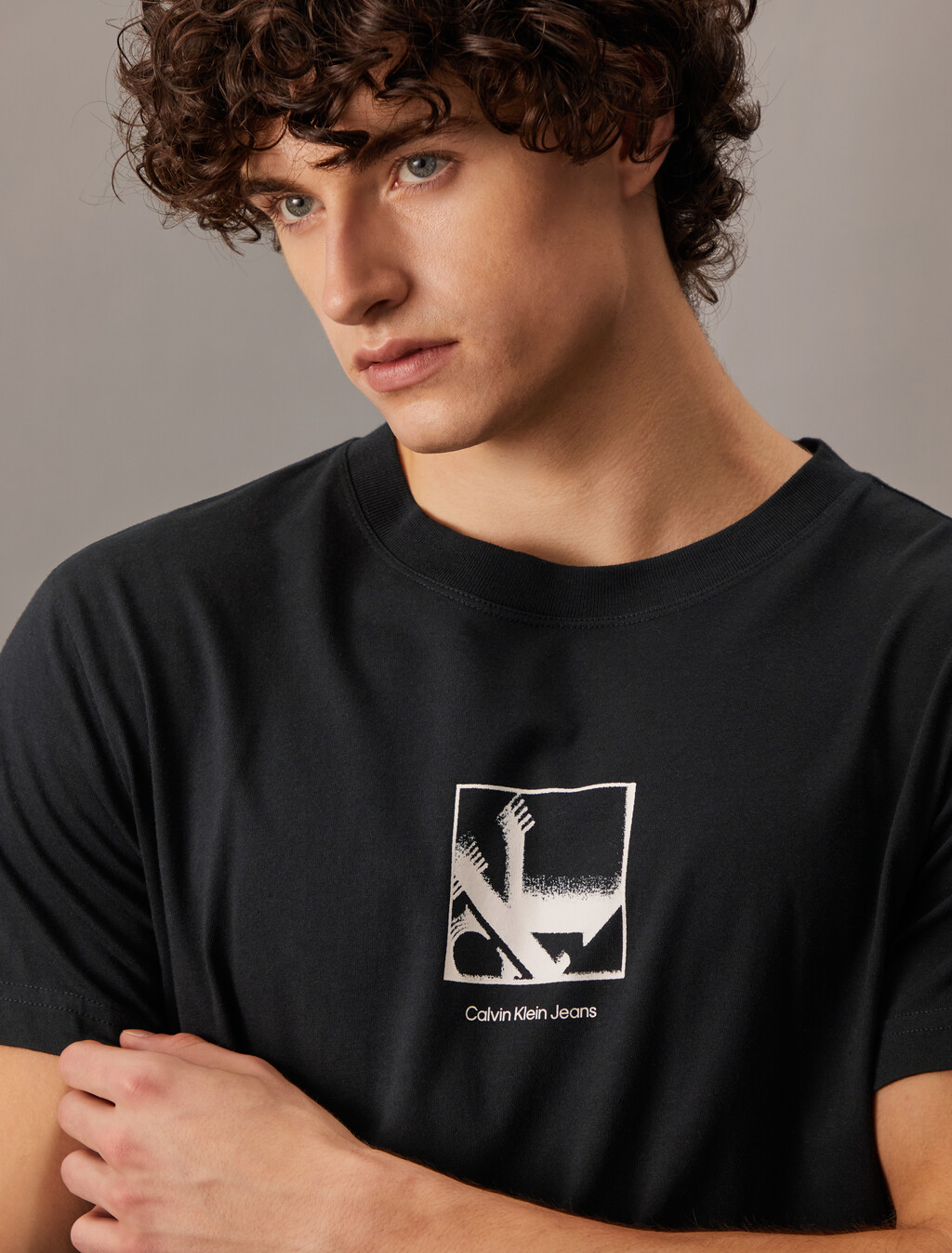 印花圖案標誌 T 裇, Ck Black, hi-res