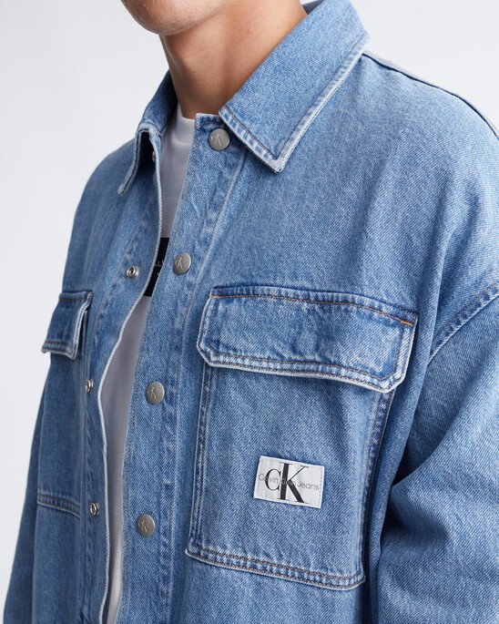 Boxy Utility Denim Shirt Jacket