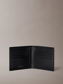 CK 徽章飾牌短夾, Black, hi-res