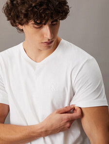 Core Smooth Cotton Monogram Tee, Bright White, hi-res