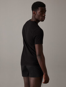 Icon Cotton 彈力圓領 T 恤 2 件裝, Black/Black, hi-res