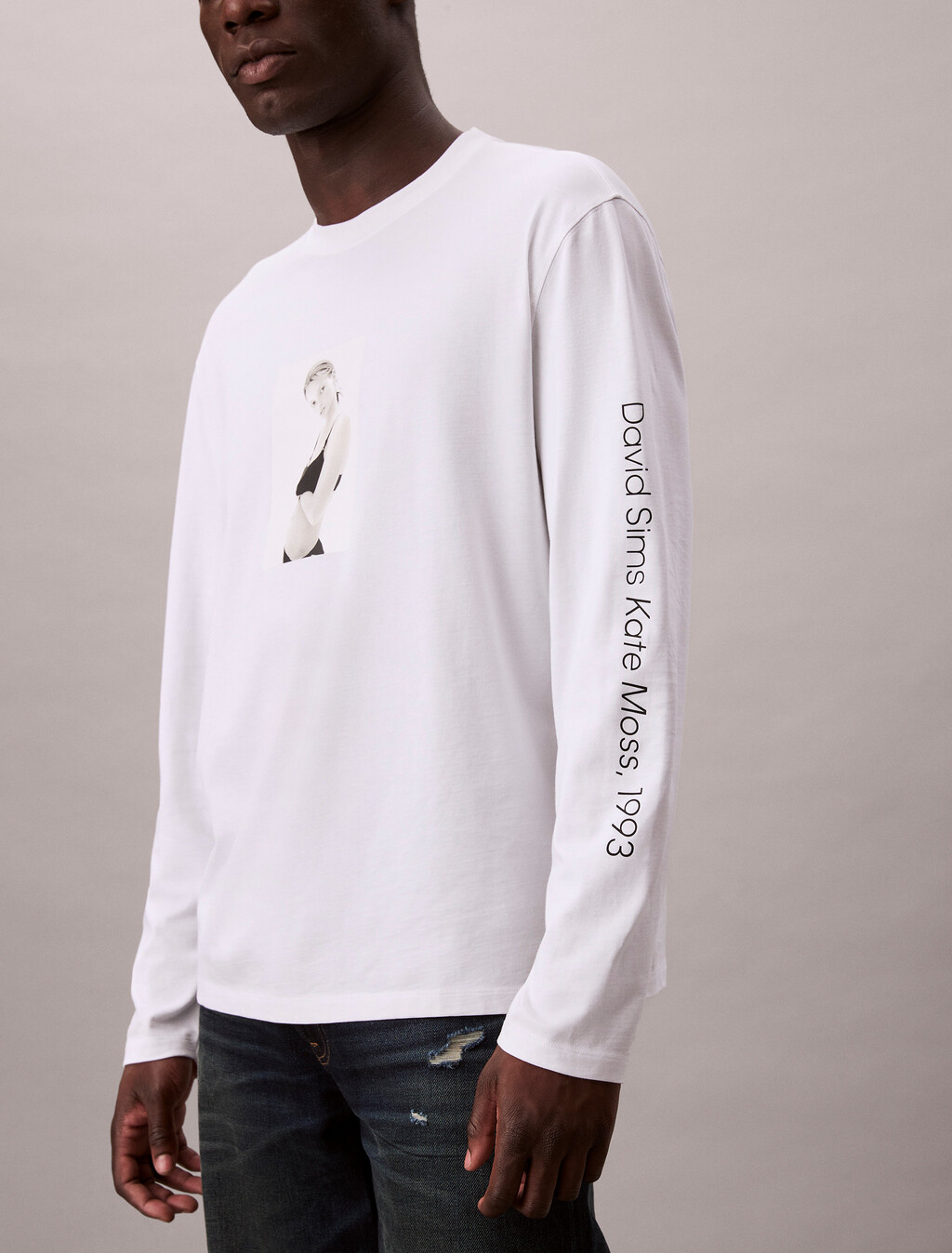 Kate Moss 圖案寬版 T 恤, Brilliant White, hi-res