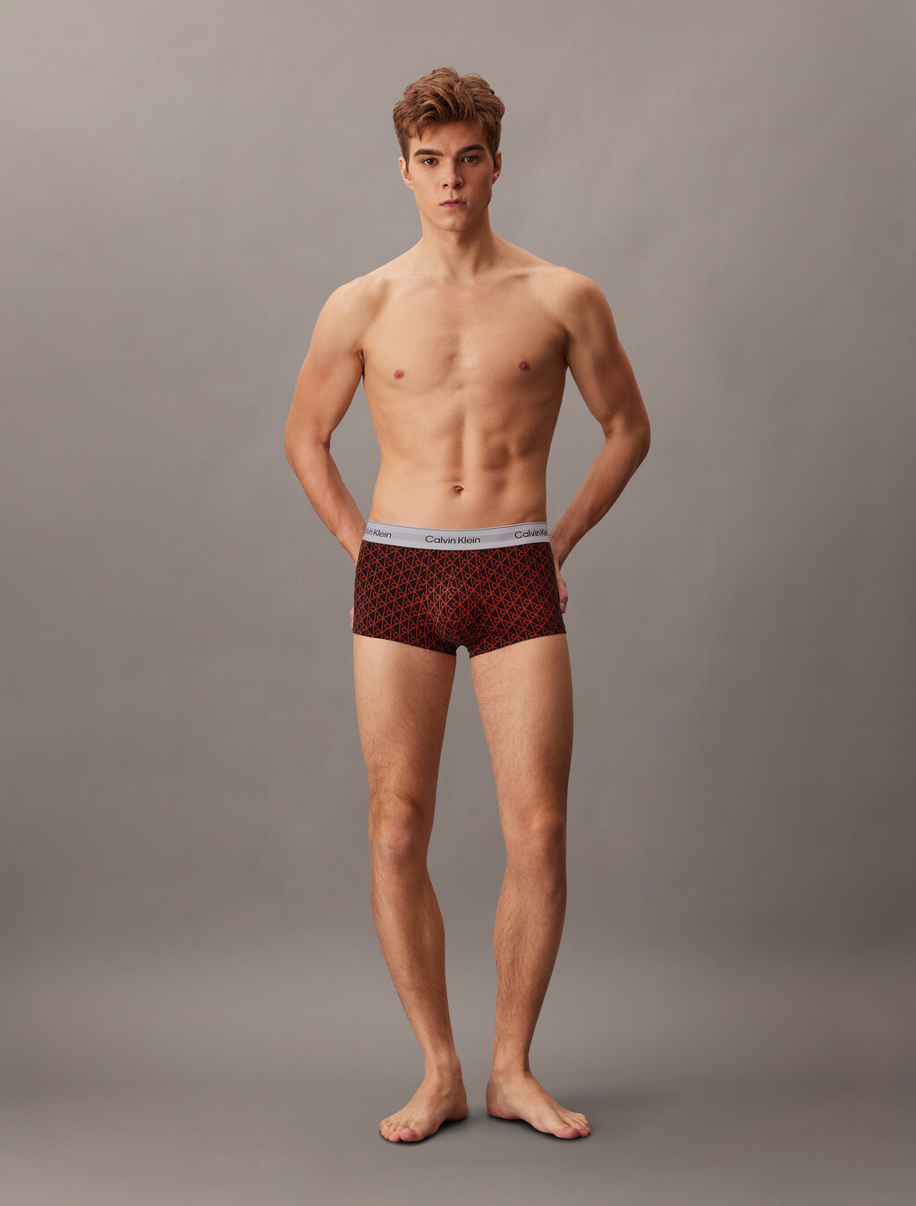 3 件裝低腰平口內褲 - Icon Cotton Stretch, Black/Seamless Emblem_Dark Berry/Adrenaline Rush, hi-res