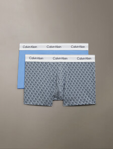 Icon 彈性棉質平口內褲 2 件組, Glacier/ PLUSH MONOGRAM VINTAGE INDIGO, hi-res