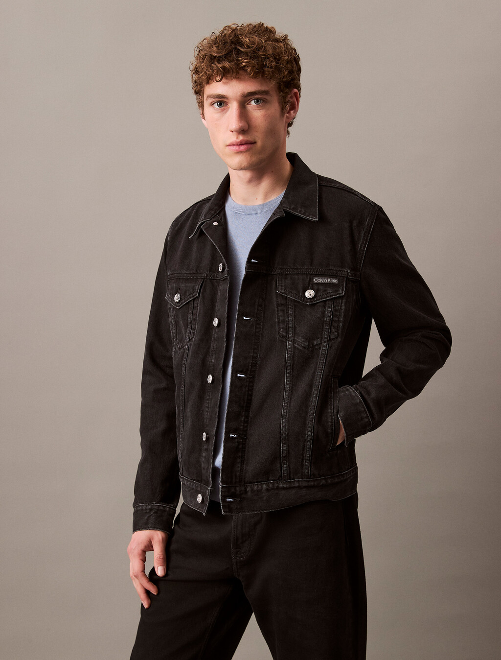Classic Trucker Jacket, 205 BLACK, hi-res