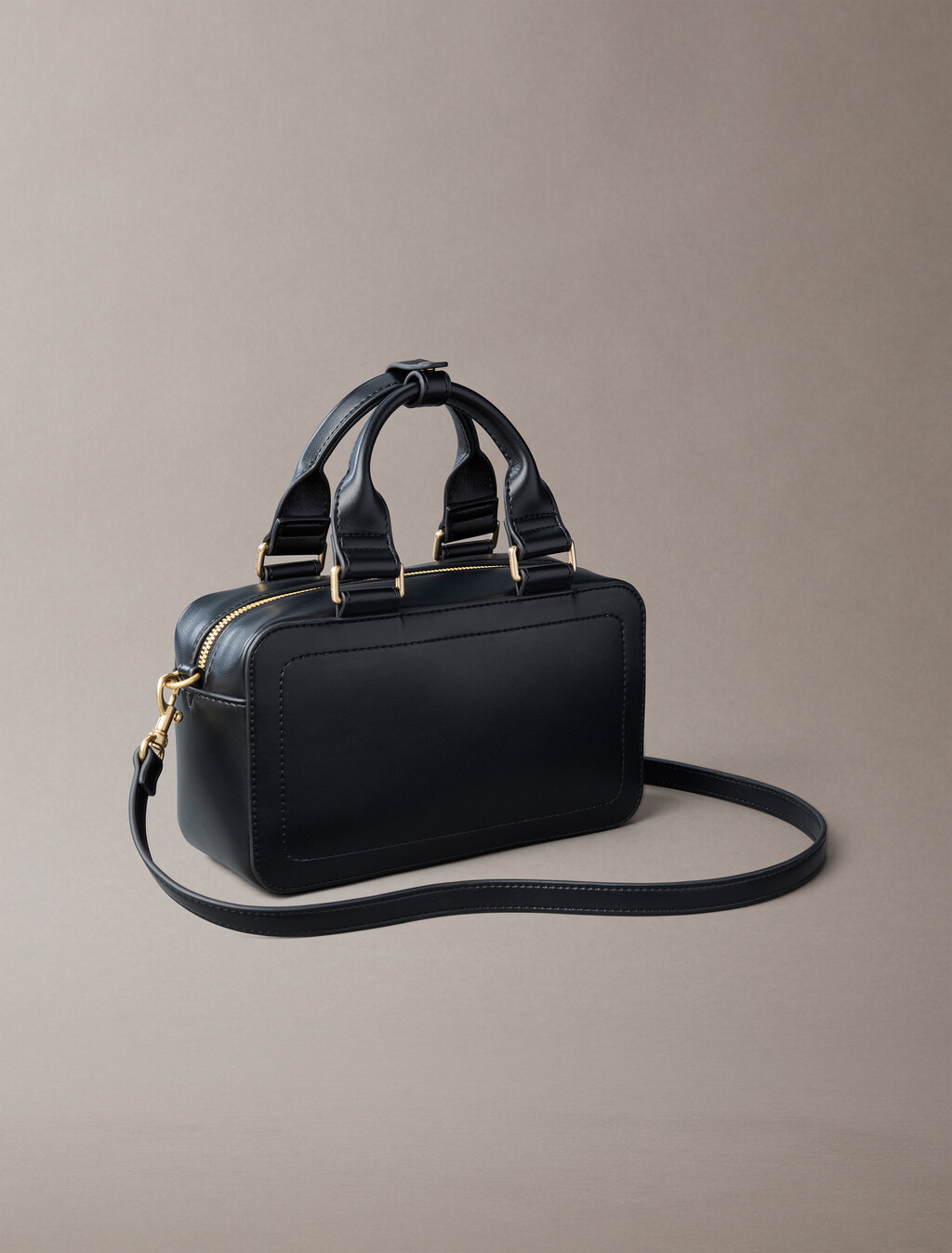 Bold Monogram Mini Tote, Black, hi-res