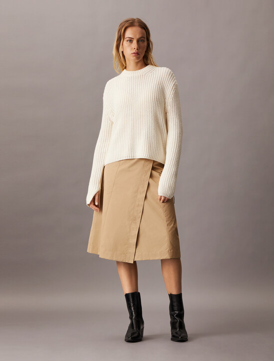 Chunky Cage Yarn Knit Pullover Sweater