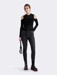 37.5 Bi-Stretch High Rise Body Skinny Ankle Jeans, 049A WASHED BLK, hi-res
