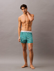 Cotton Poplin Traditional Boxers, 18522 CROSSHAIR PLAID+LIVELY TEAL, hi-res