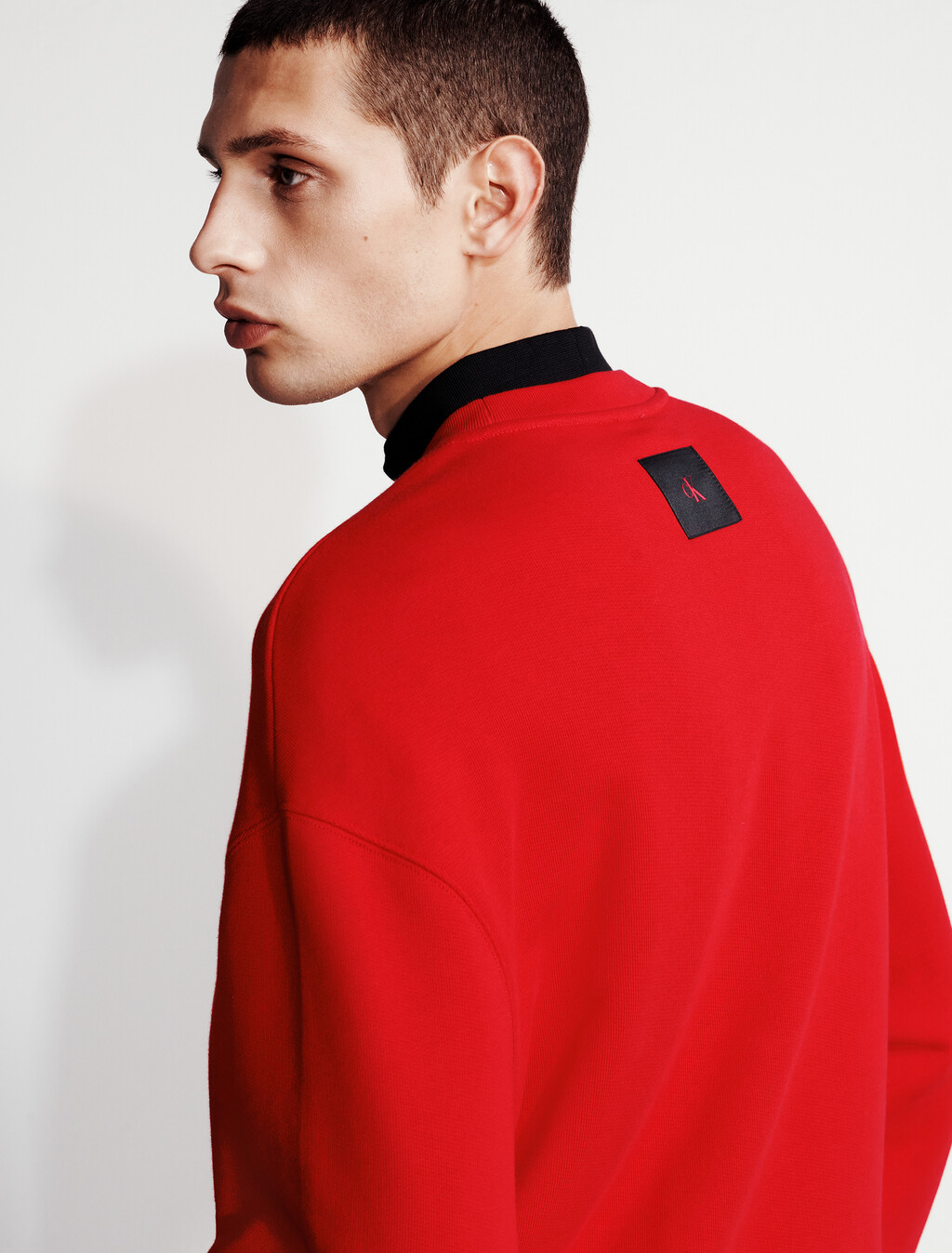 Lux Terry Crewneck Sweatshirt, Pantone Red, hi-res