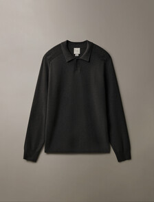 Tech Knit Sweater Polo Shirt, Gunmetal Htr, hi-res