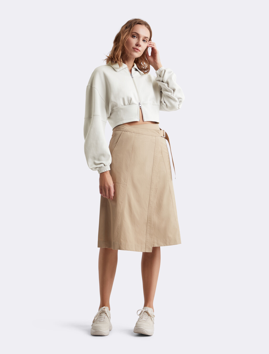 Ruched Sleeve Jacket, LUNAR ROCK, hi-res
