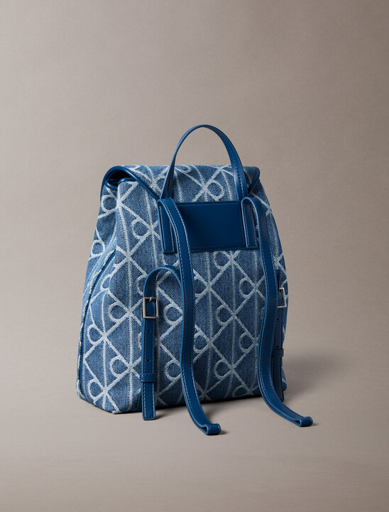 Denim Logo Jacquard Backpack