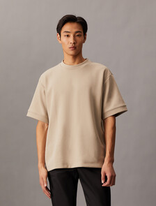 Combed Lightweight Interlock Cotton Crewneck T-Shirt, Crockery, hi-res