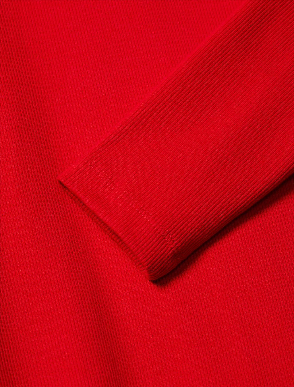 高領羅紋針織 T 恤, Pantone Red, hi-res