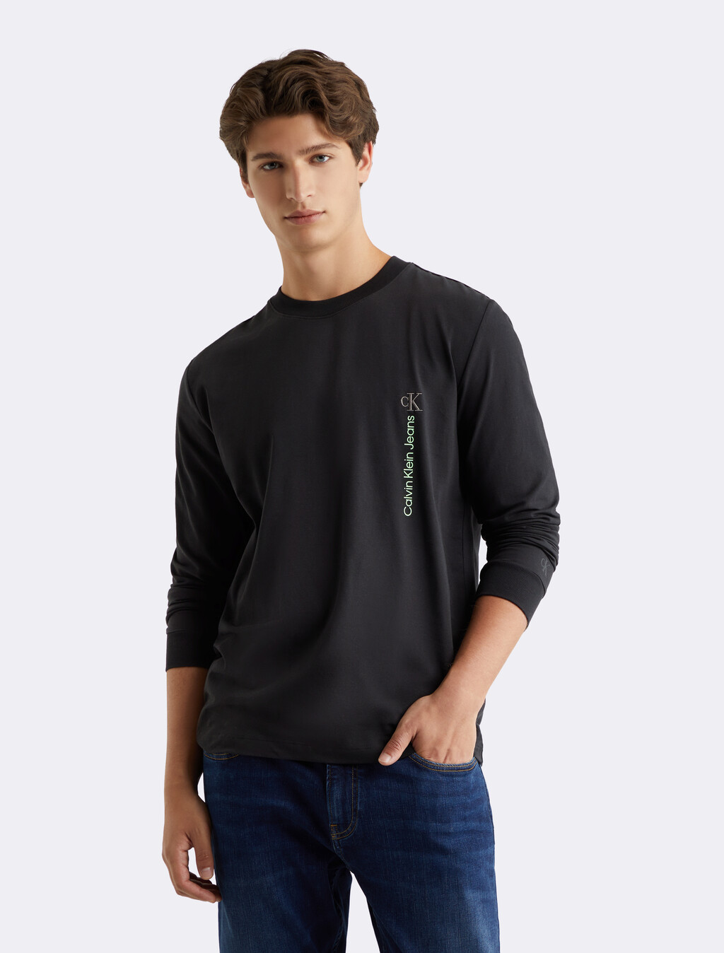 Vertical Institutional Logo Tee, Ck Black, hi-res
