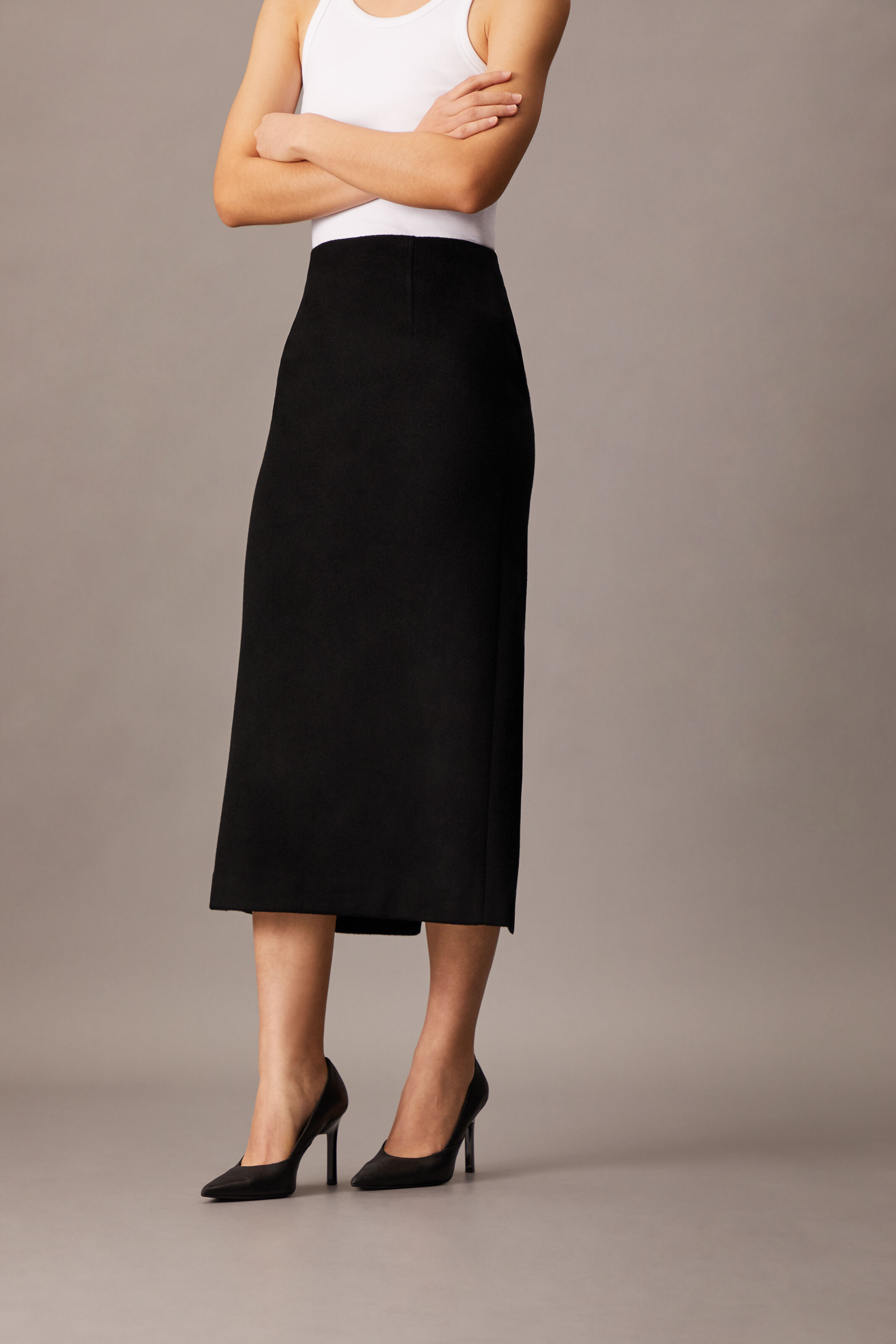 ☆韓国の人気☆【SATUR】☆(W) Cotton Pencil Slit Skir.t☆ ☆韓国の人気☆【SATUR】☆(W) Cotton Pencil Slit Skir.t☆