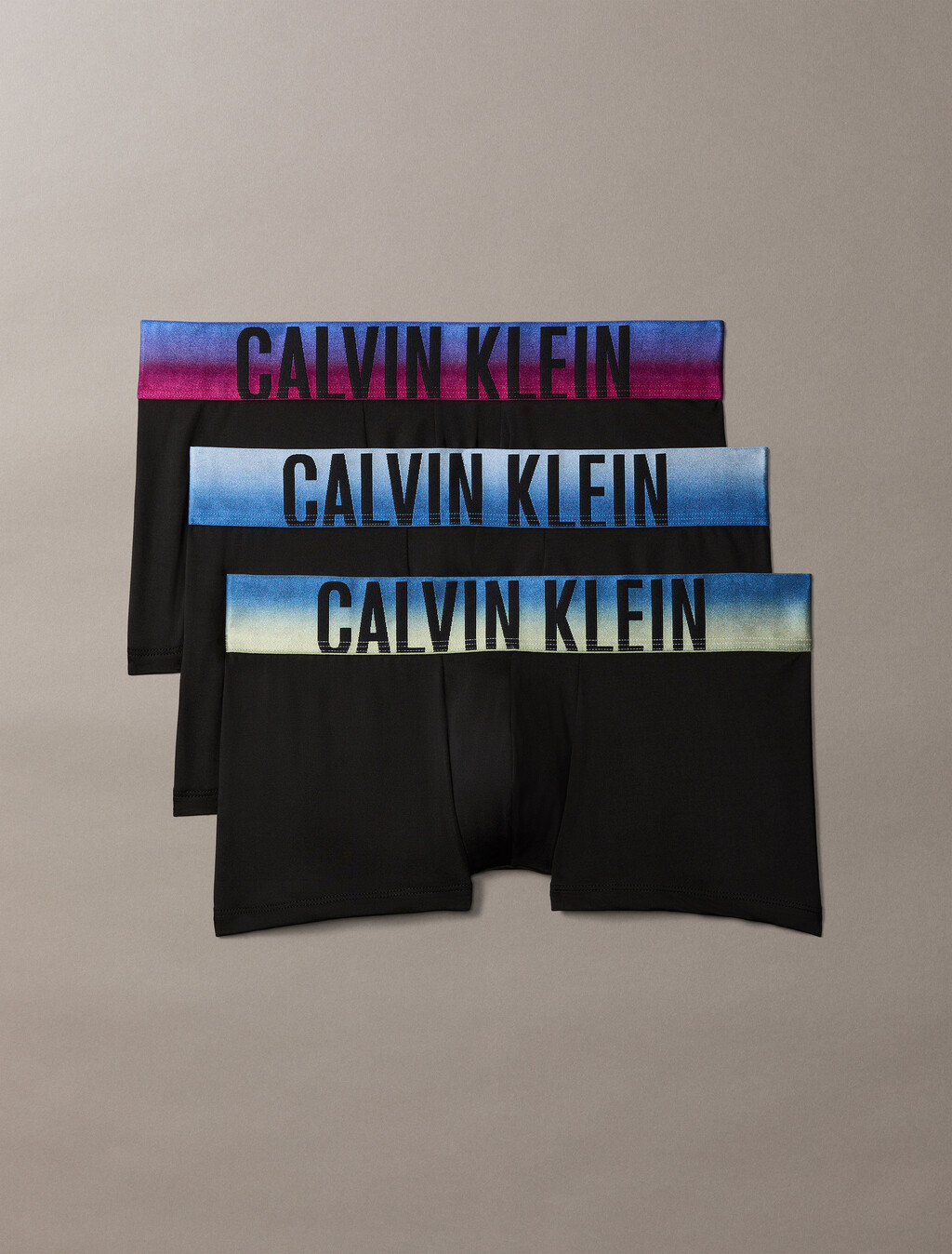 Intense Power Microfiber Stretch Limited Edition low-rise Trunk 3 Pack, BLCK BODIES W/ PLEIN AIR PSDN BLUE/PSDN BLUE WHITE, hi-res