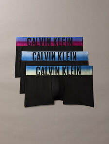 Intense Power Microfiber Stretch Limited Edition low-rise Trunk 3 Pack, BLCK BODIES W/ PLEIN AIR PSDN BLUE/PSDN BLUE WHITE, hi-res