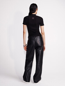 Cut Out Slim Crewneck T-Shirt, Black, hi-res