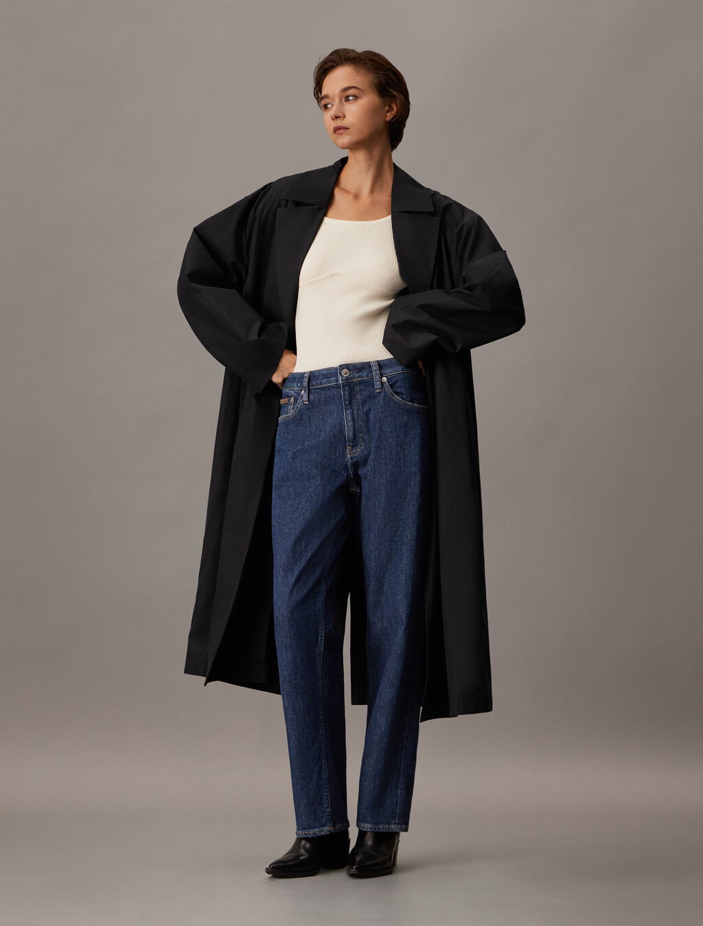 羅紋針織上衣, Ivory, hi-res