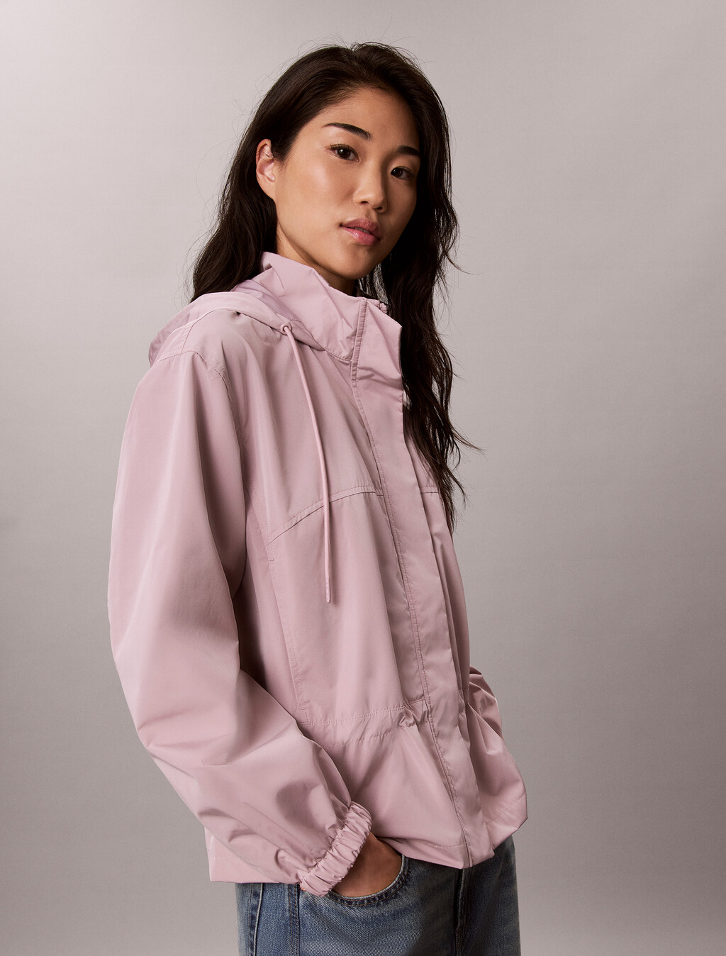 技術材質防風外套, Mauve, hi-res