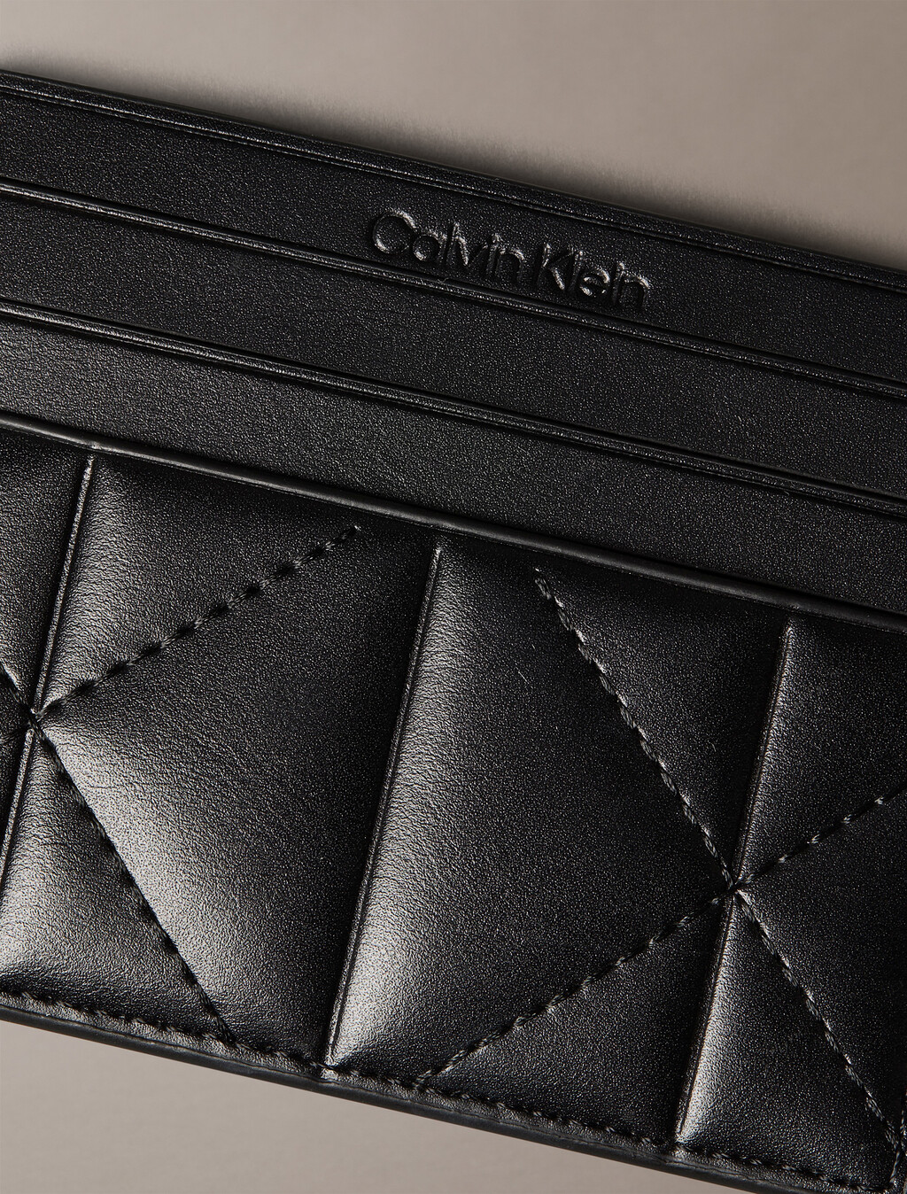 Quilted RFID Emblem Logo Cardholder, Black, hi-res